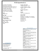 Preview for 2 page of Telex PH-88ER Specifications