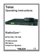 Telex RadioCom BTR-700 Operating Instructions Manual preview