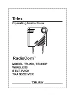 Telex RadioCom TR-200 Operating Instructions Manual preview