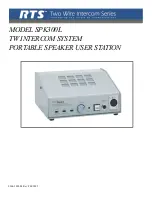 Preview for 1 page of Telex RTS SPK300L User Manual