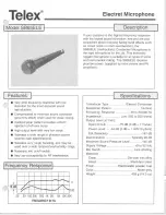 Preview for 1 page of Telex SB65ELE Specification Sheet