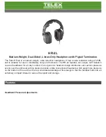 Preview for 1 page of Telex Wireless Headphone HR-2L Specification Sheet