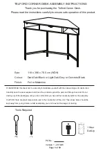 Telford CORNER DESK Assembly Instructions Manual предпросмотр