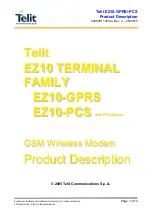 Telit Wireless Solutions EZ10 Series Product Description preview