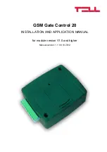 Preview for 1 page of tell GSM Gate Control 20 Installation And Application Manual