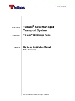 Предварительный просмотр 1 страницы Tellabs 6325 Hardware Installation Manual