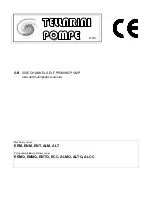 Preview for 1 page of TELLARINI POMPE ALM Series User And Maintenance Manual