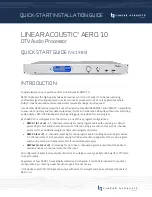 Telos Alliance LINEAR ACOUSTIC AERO.10 Quick Start Installation Manual preview