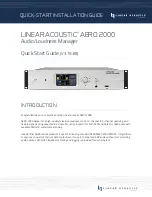 Preview for 1 page of Telos Alliance LINEAR ACOUSTIC AERO.2000 Quick Start Installation Manual