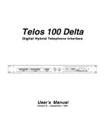 Telos Digital Hybrid Telephone Interface  100 Delta User Manual preview