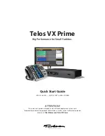 Telos VX Prime Quick Start Manual preview