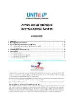 Preview for 1 page of Telrad Connegy AdvanceIP Avanti 3015ip Installation Notes