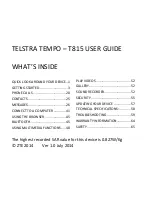 Предварительный просмотр 1 страницы Telstra TEMPO T815 User Manual