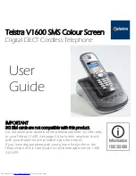 Telstra V1600 SMS Colour Screen User Manual предпросмотр