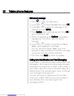 Предварительный просмотр 26 страницы Telstra V1600 SMS Colour Screen User Manual