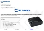 Teltonika TAT100 First Start-Up Quick Start Manual preview