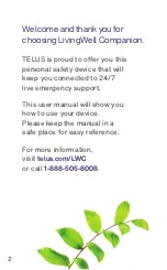 Preview for 2 page of TELUS LivingWell Companion Home User Manual