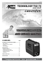 Preview for 1 page of Telwin TECHNOLOGY TIG 172 Troubleshooting And Repair Manual