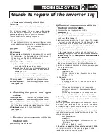 Preview for 3 page of Telwin TIG-165 Troubleshooting And Repair Instructions