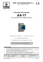 Preview for 1 page of Tema Telecomunicazioni AA-11 Technical Manual