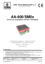 Предварительный просмотр 1 страницы Tema Telecomunicazioni AA-600/SM5 Series Technical Manual And Integration Manual