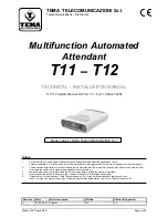 Preview for 1 page of Tema Telecomunicazioni T11 Technical And Installation Manual