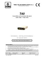 Preview for 1 page of Tema Telecomunicazioni T40 Installation Manual