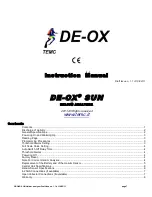 Preview for 1 page of TEMC DE-OX SUN Instruction Manual