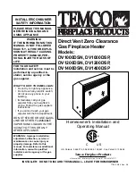 Temco DV1000DSN Homeowner'S Installation And Operating Manual preview