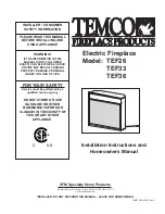 Temco TEF26 Installation Instructions And Homeowner'S Manual предпросмотр