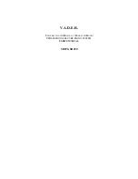 Preview for 1 page of Temco V.A.D.E.R. SR390 User Manual