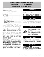 Preview for 1 page of Tempstar EAM4X Series Installation Instructions Manual