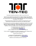 Preview for 1 page of Ten-Tec 444 Operator'S Manual