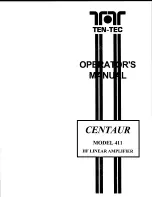 Preview for 2 page of Ten-Tec Centaur 411 Operator'S Manual