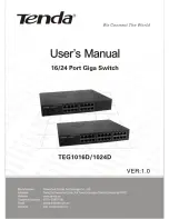 Предварительный просмотр 1 страницы Tenda TEG1016D User Manual