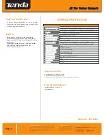 Preview for 2 page of Tenda TEH1226G Technical Specifications