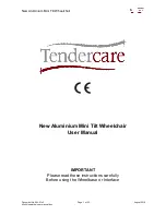 Tendercare New Aluminium Mini Tilt Wheelchair User Manual preview