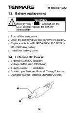 Preview for 16 page of Tenmars TM-192 Manual