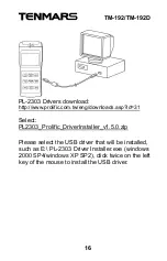 Preview for 18 page of Tenmars TM-192 Manual