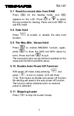 Preview for 9 page of Tenmars TM-197 User Manual