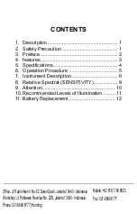 Preview for 2 page of Tenmars TM201 User Manual