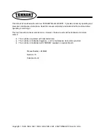 Preview for 2 page of Tennant 5700XPS Operating Instructions Manual