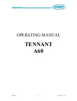 Preview for 1 page of Tennant A60 Operating Manual