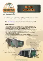 Preview for 1 page of TENTCO BUSH SHELTER Manual