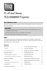 Preview for 1 page of TEQ TEQ-W6989M User Manual