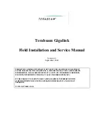 Предварительный просмотр 1 страницы TERABEAM Gigalink Installation And Service Manual