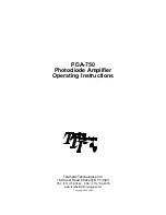 Terahertz Technologies PDA-750 Operating Instructions Manual preview