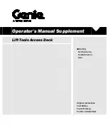 Preview for 1 page of Terex Genie Lift Tools Expo Installer Z-60/34 Operator'S Manual Supplement