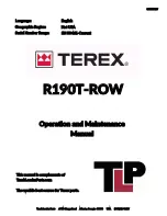 Предварительный просмотр 1 страницы Terex R190T-ROW Operation And Maintenance Manual