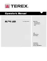 Terex RL4 LED Operator'S Manual preview